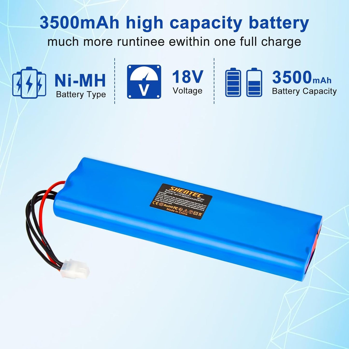SHENTEC Batteria di ricambio Ni-MH per tagliaerba 18V per Husqvarna Automower 210C, 210AC, 220AC, 230ACX, 260ACX, G2 2004-2006