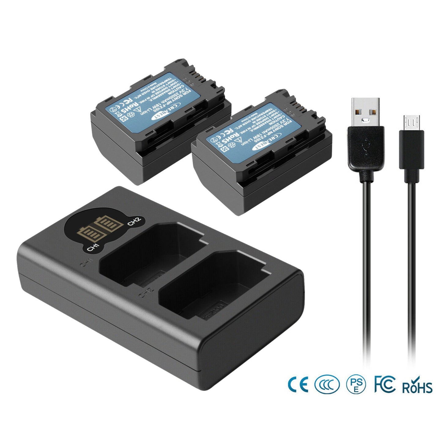 2x Batterie NP-FZ100 & Caricabatterie per Sony Alpha A6600 A9R A9S A7 III A7R III A7R IV