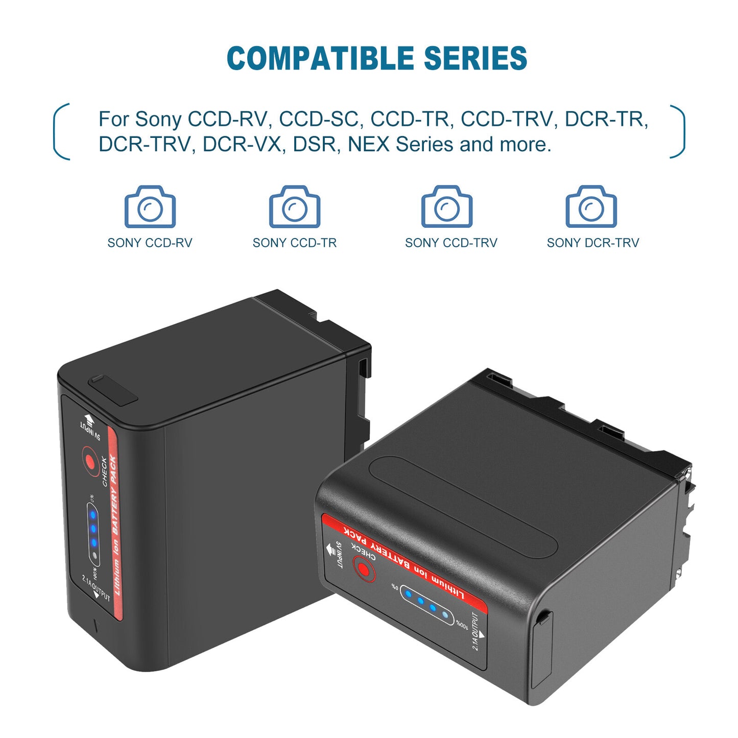 2X Batteria 7.4V NP-F970 10500mAh per Sony NP-F930 F950 NP-F530 F960 NP-F990