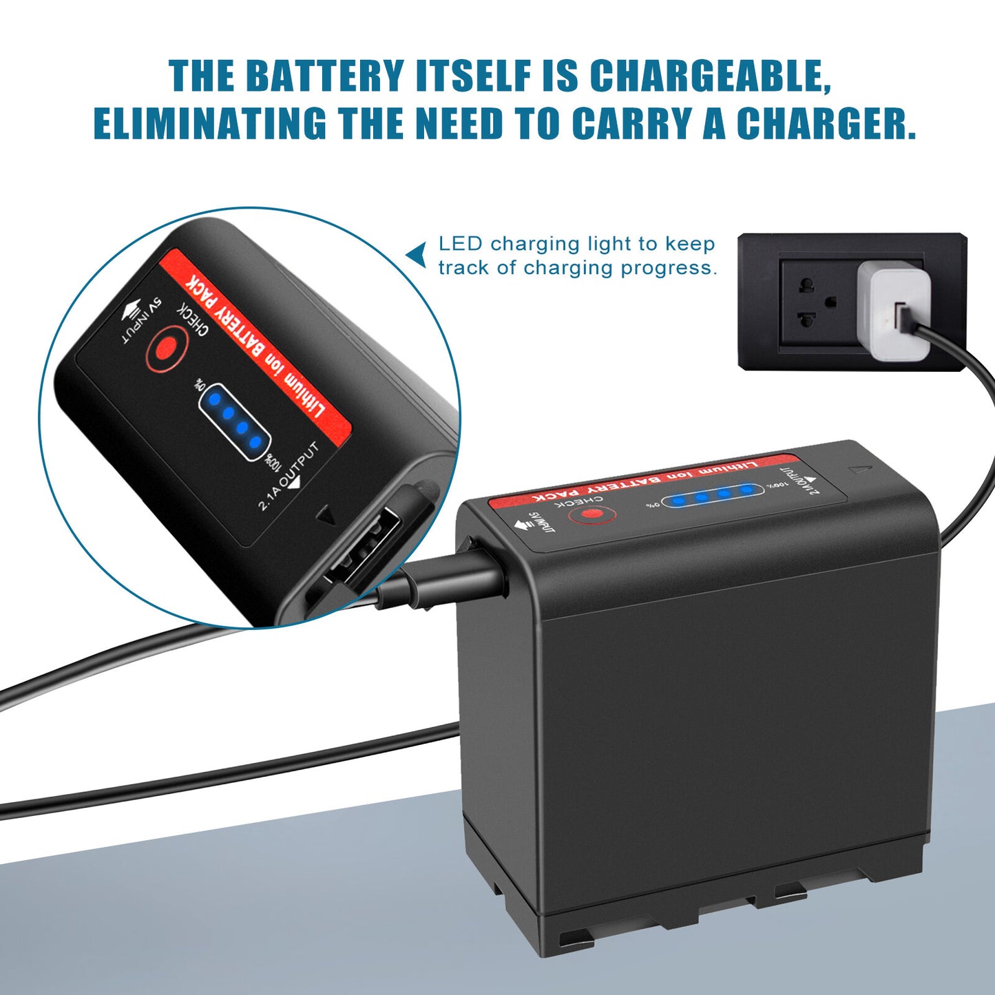 2X Batteria 7.4V NP-F970 10500mAh per Sony NP-F930 F950 NP-F530 F960 NP-F990
