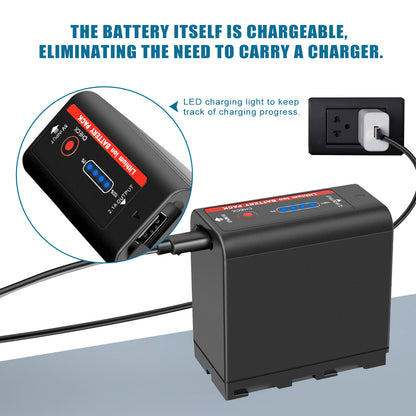 2X Batteria 7.4V NP-F970 10500mAh per Sony NP-F930 F950 NP-F530 F960 NP-F990