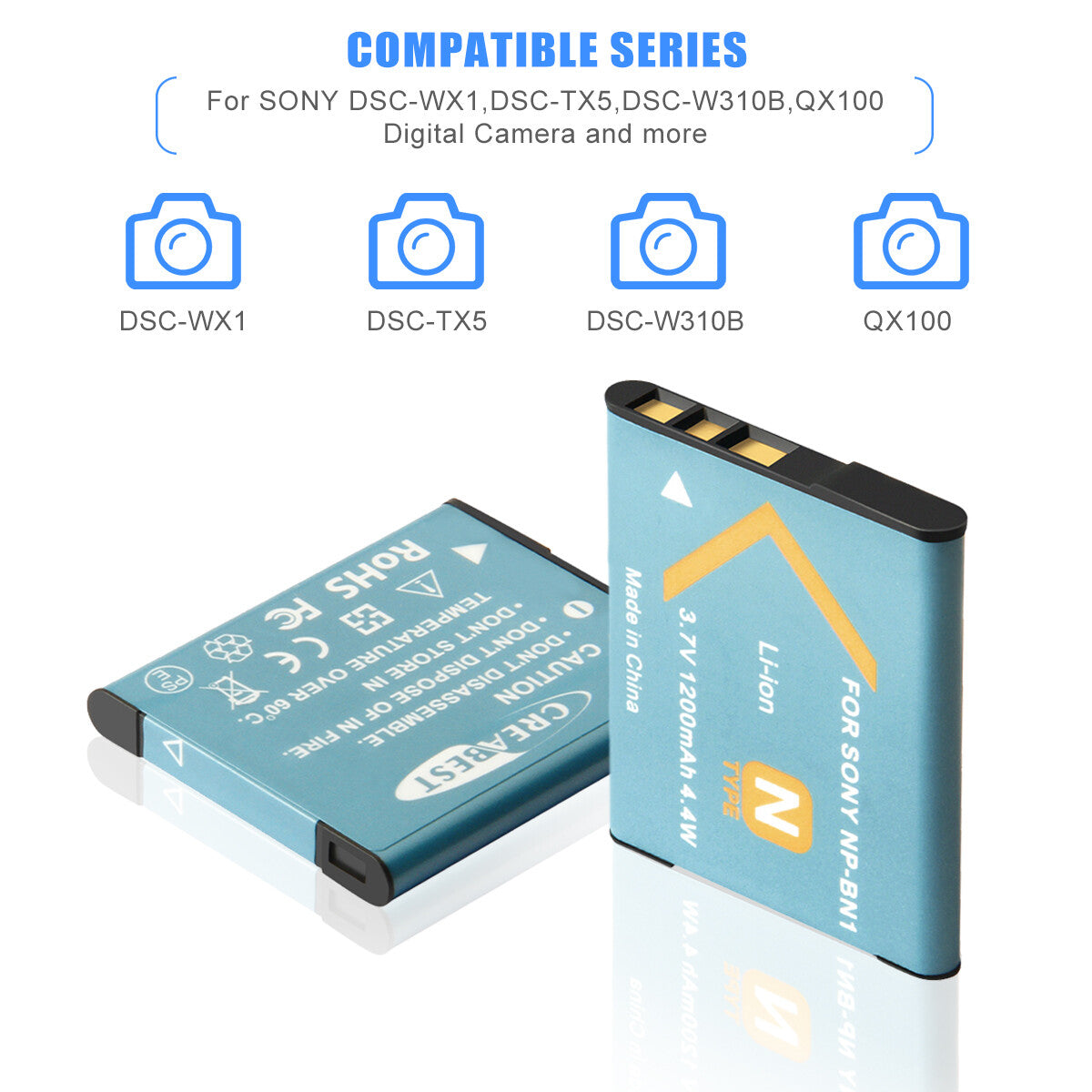 2 Pezzi Caricabatterie NP-BN1 per Sony Cyber-Shot DSC-W310 W800 W320 W350 W380