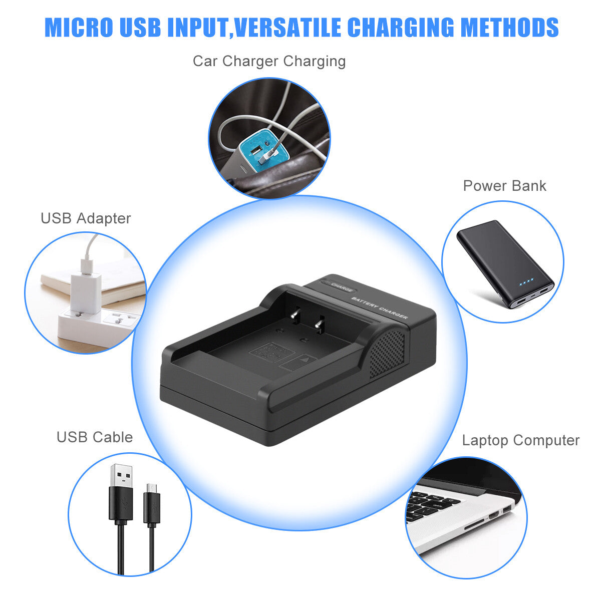 2 Pezzi Caricabatterie NP-BN1 per Sony Cyber-Shot DSC-W310 W800 W320 W350 W380