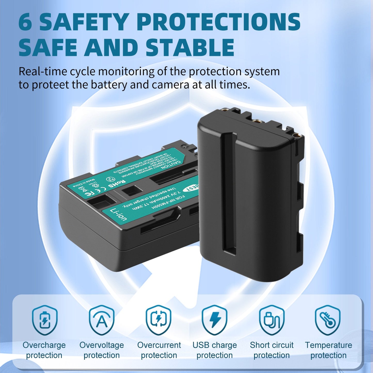 SHENTEC 2x Batteria NP-FM500H +Caricabatterie Per Sony Alpha DSLR/SLT A57 A68 A58 A300K/N A100