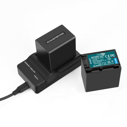 2x Batteria NP-FV70 2.6ah per Sony NP-FV100 NP-FV90 NP-FV50 NP-FV30 NP-FV40 Caricabatterie