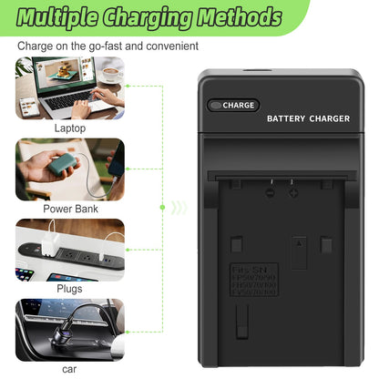 2x Batteria NP-FV70 2.6ah per Sony NP-FV100 NP-FV90 NP-FV50 NP-FV30 NP-FV40 Caricabatterie
