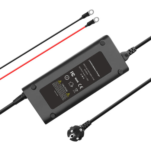 SHENTEC Caricabatterie LiFePO4 14,6V 20A per batterie al litio ferro fosfato da 12V con terminali M8 e pinze a coccodrillo