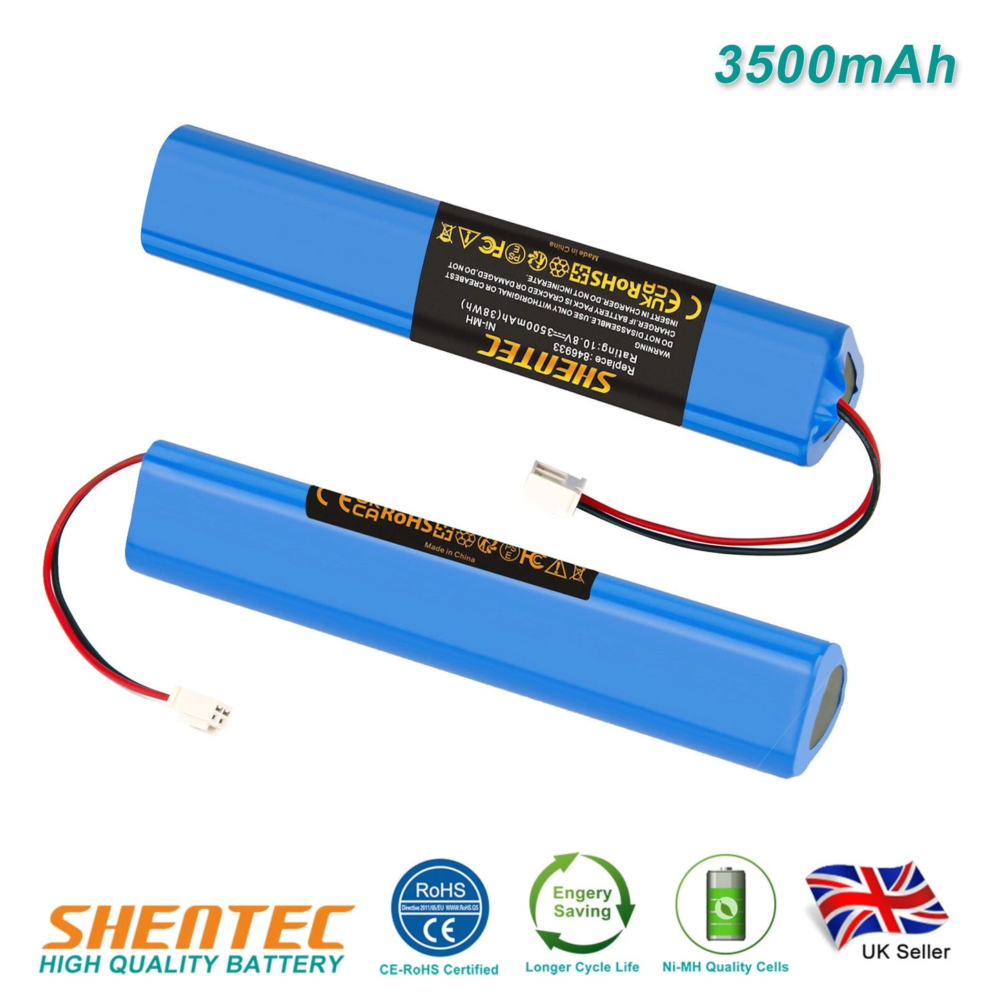 SHENTEC 2x 10.8V 3500mAh Batteria NiMH per Velux Solar-Dachfenster 946933 946930 846933