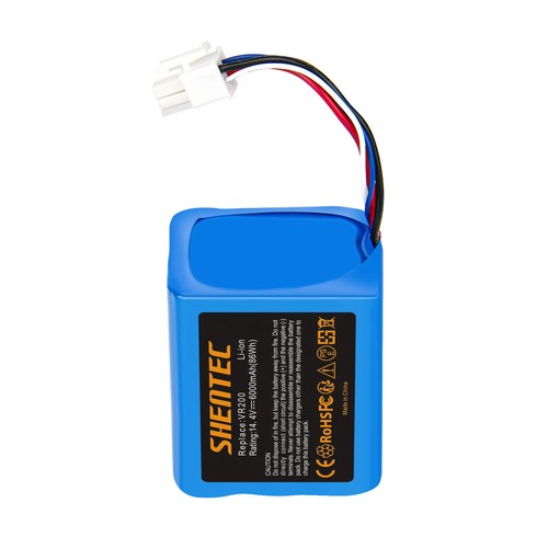 SHENTEC Batteria Li-ion 6000mAh 14.4V per Vorwerk Kobold VR200 20884-1 4NCR18650P2-C001A