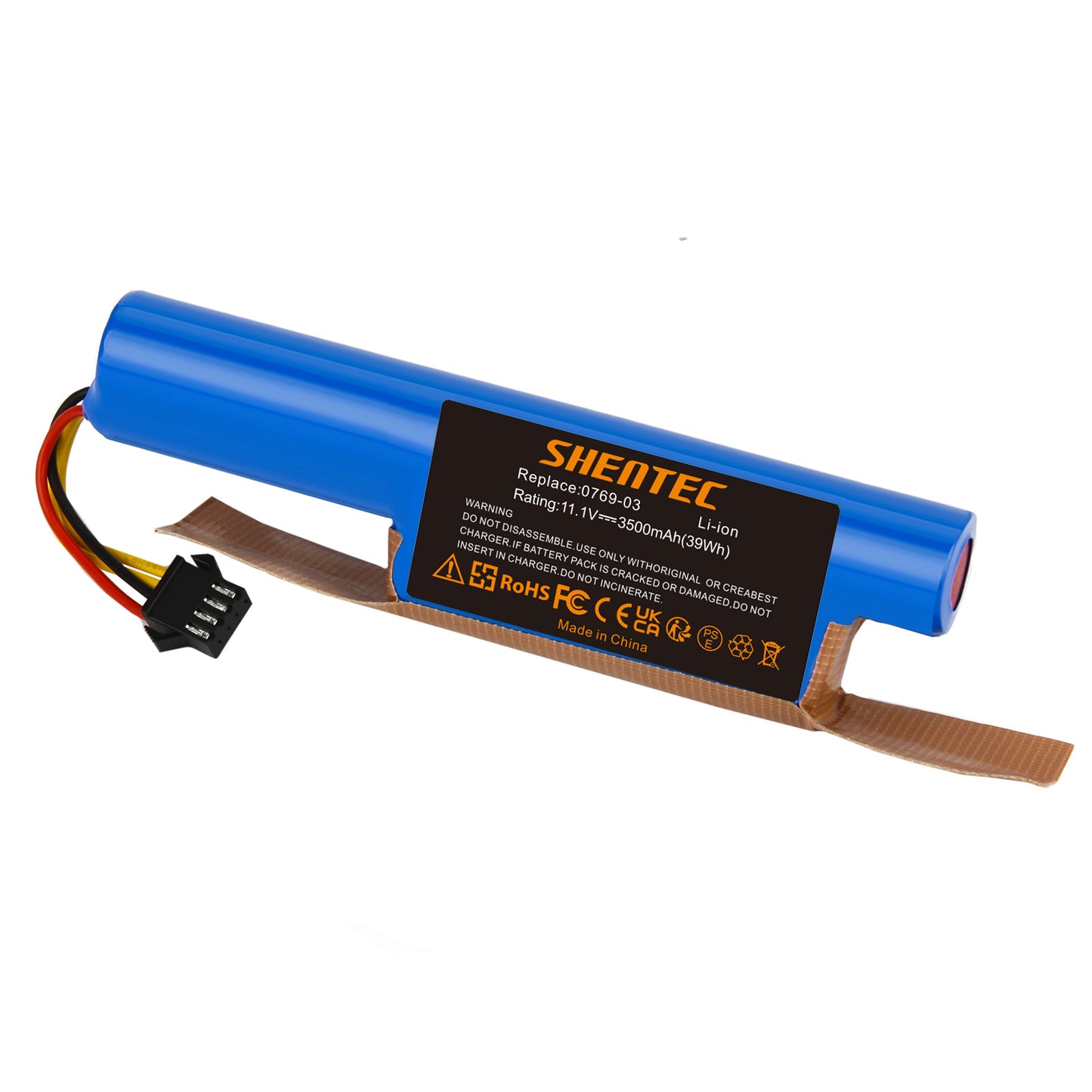 SHENTEC 10.8V 3.5Ah Li-ion Batteria Di Ricambio Per Vileda VR 102, VR One, VR 201 PetPro, VR 303,0769-03