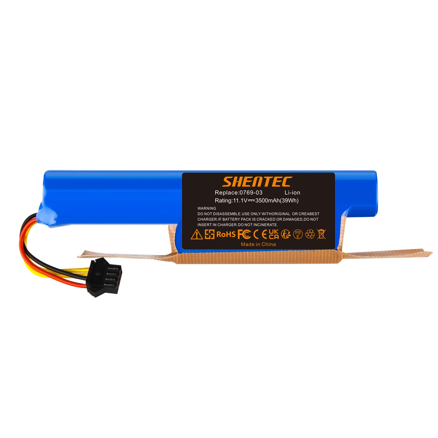 SHENTEC 10.8V 3.5Ah Li-ion Batteria Di Ricambio Per Vileda VR 102, VR One, VR 201 PetPro, VR 303,0769-03