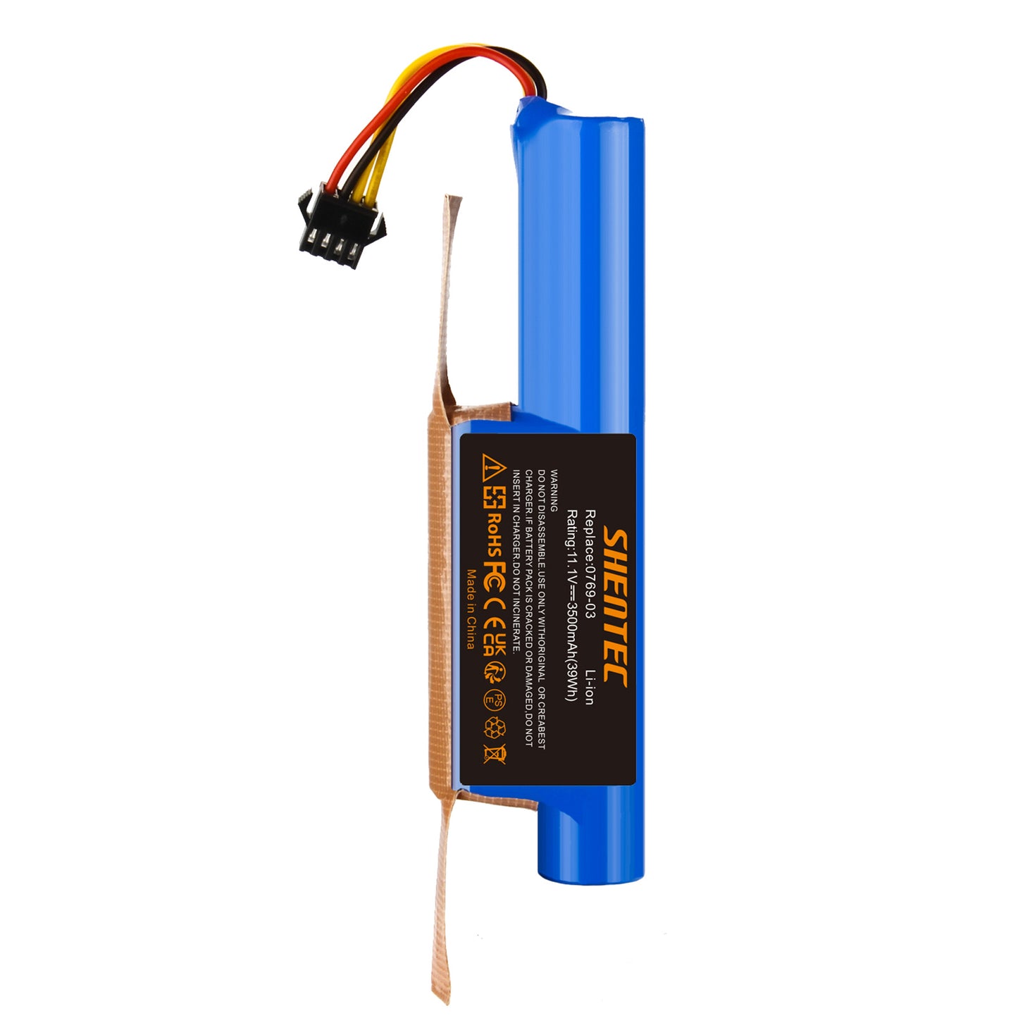 SHENTEC 10.8V 3.5Ah Li-ion Batteria Di Ricambio Per Vileda VR 102, VR One, VR 201 PetPro, VR 303,0769-03