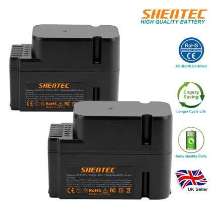 SHENTEC PLG Confezione da 2 Batteria Li-ion 3.0AH 28V per Worx WG790E WG754E WG794E WG755E WA3225 WA3565