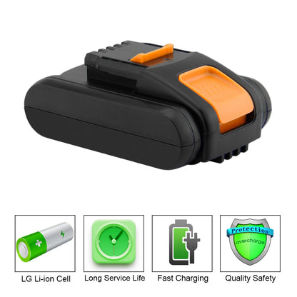 SHENTEC Confezione da 2 Batterie Li-ion 3500mAh 20V per Worx WA3551.1 WG169 WX372 WX166 WX372