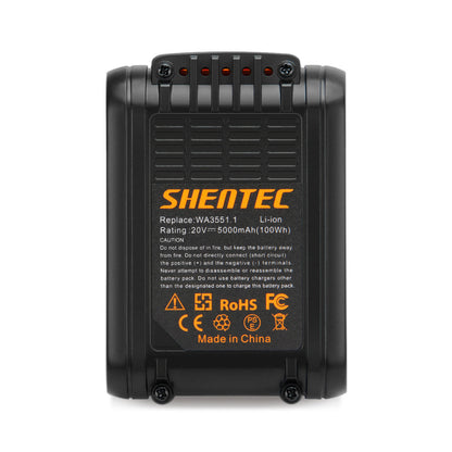 SHENTEC 2 X 20V 6Ah BATTERIA DI RICAMBIO PER WORX WA3551.1 WA3553 WA3516 WA3572 WG259E.9 WG169E