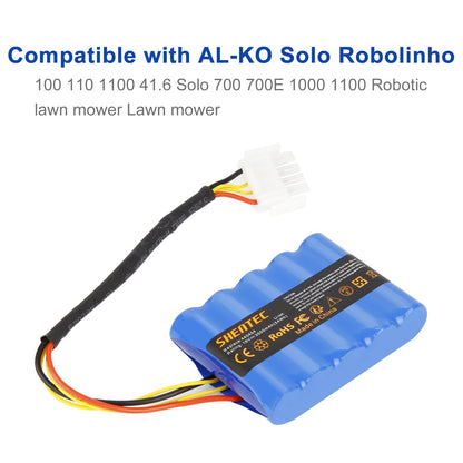 SHENTEC Batteria 18V 3000mAh per AL-KO Solo Robolinho Tagliaerba robotizzato 100 110 1100 41.6 Solo 700 700E 1000 1100